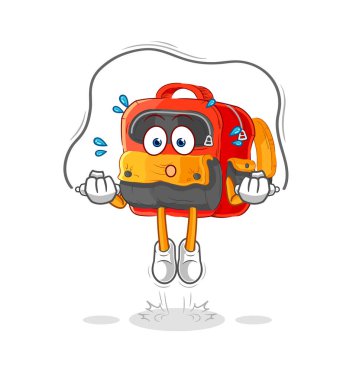 the backpack jump rope exercise. character vecto
