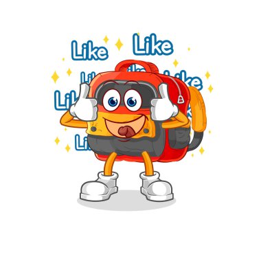 the backpack give lots of likes. cartoon vecto