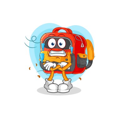 the backpack cold illustration. character vecto