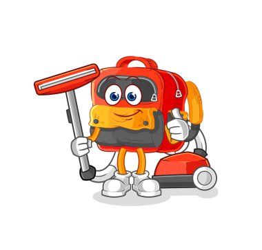 the backpack clean with a vacuum . character vecto