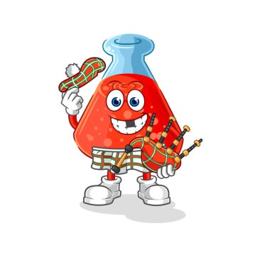 the chemical tube scottish with bagpipes vector. cartoon characte