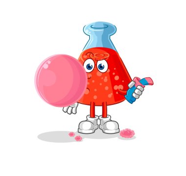 the chemical tube chewing gum vector. cartoon characte