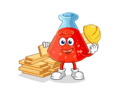 the chemical tube builder vector. cartoon characte