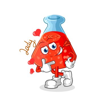 the chemical tube flirting illustration. character vecto