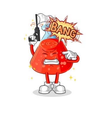 the chemical tube warning shot mascot. cartoon vecto