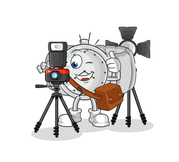 Wristwatch Photographer Character Cartoon Mascot Vecto — Archivo Imágenes Vectoriales