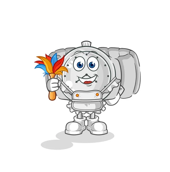 Wristwatch Maid Mascot Cartoon Vecto — Vector de stock