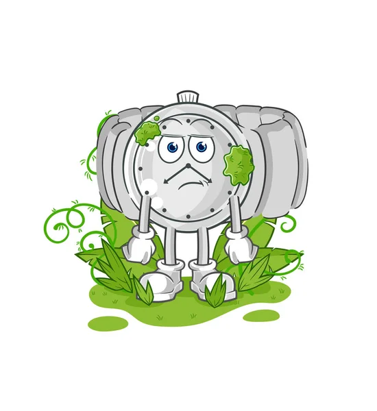 the wristwatch waiting too long mascot. cartoon vecto