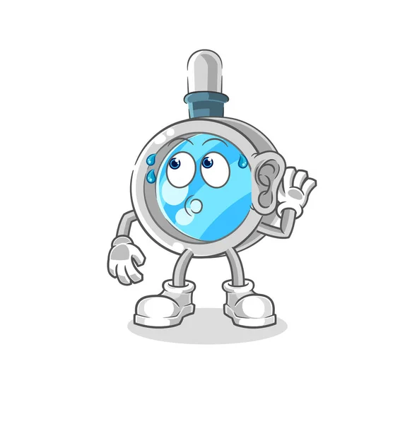 Magnifying Glass Eavesdropping Vector Cartoon Characte — Vettoriale Stock