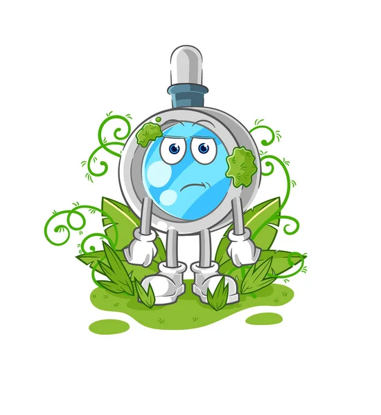 the magnifying glass waiting too long mascot. cartoon vecto