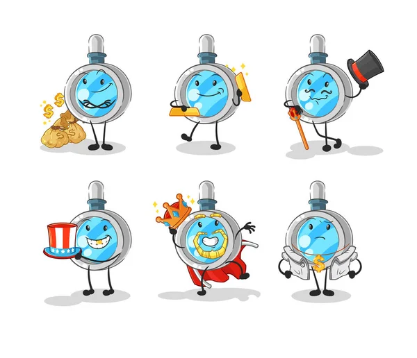 the magnifying glass rich character. cartoon mascot vecto