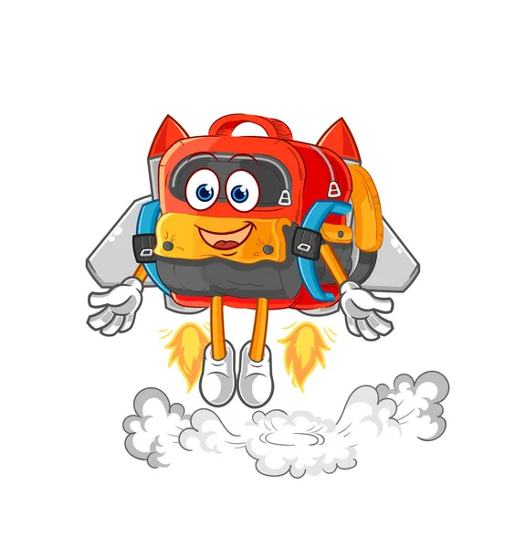 the backpack with jetpack mascot. cartoon vecto