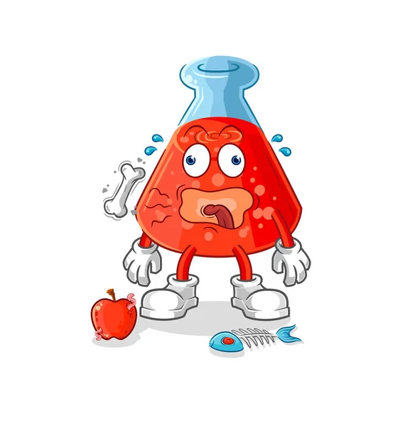 Chemical Tube Burp Mascot Cartoon Vecto — Stockvector