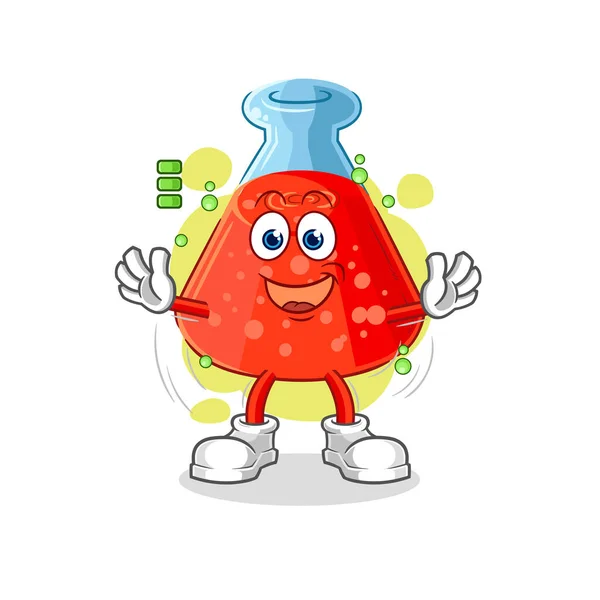 Chemical Tube Full Battery Character Cartoon Mascot Vecto — Stockvector