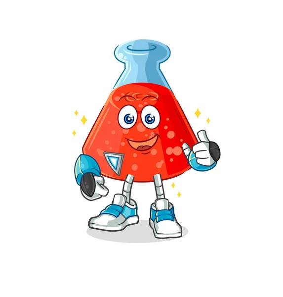 Chemical Tube Robot Character Cartoon Mascot Vecto — Stockvector
