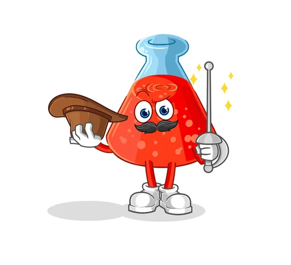 Chemical Tube Fencer Character Cartoon Mascot Vecto — Stockvector