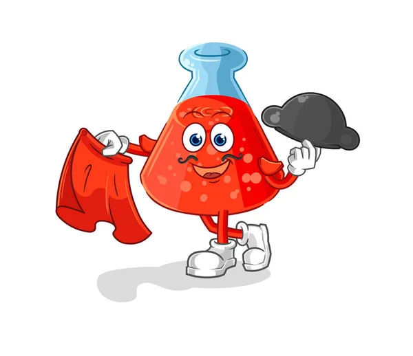 Chemical Tube Matador Red Cloth Illustration Character Vecto — Stockvector
