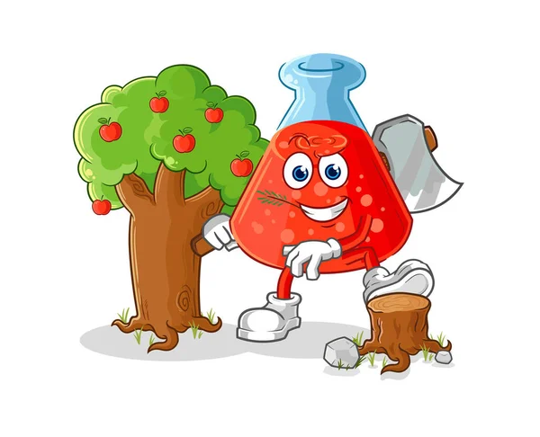 the chemical tube Carpenter illustration. character vecto