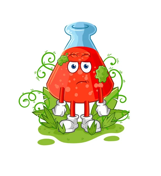 the chemical tube waiting too long mascot. cartoon vecto