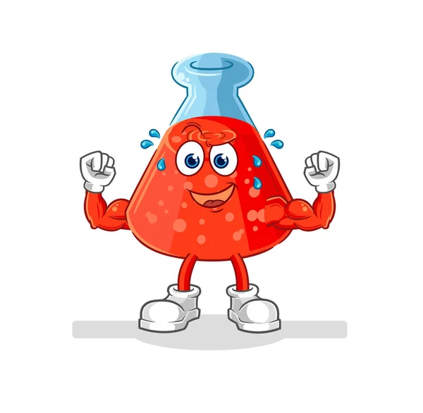 Chemical Tube Muscular Cartoon Cartoon Mascot Vecto — Stockvector