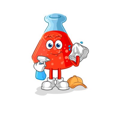 the chemical tube cleaner vector. cartoon characte