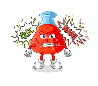 the chemical tube anime angry vector. cartoon characte