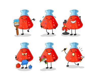 the chemical tube artist group character. cartoon mascot vecto