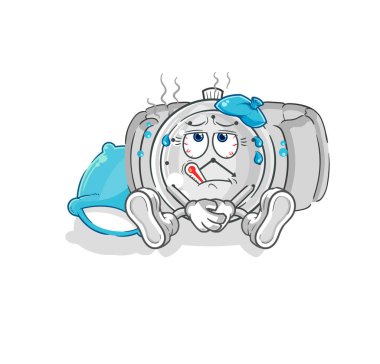 the wristwatch sick vector. cartoon characte