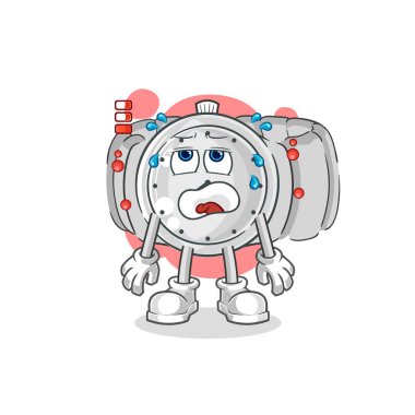 the wristwatch low battery mascot. cartoon vecto
