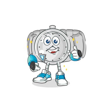 the wristwatch robot character. cartoon mascot vecto