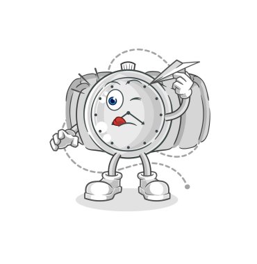 the wristwatch with paper plane character. cartoon mascot vecto