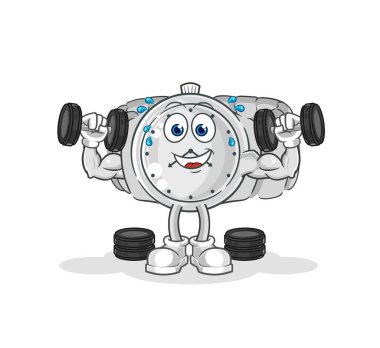 the wristwatch weight training illustration. character vecto