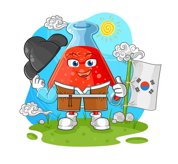 the chemical tube korean culture vector. cartoon characte