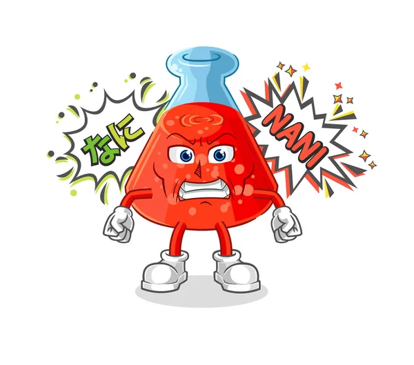 the chemical tube anime angry vector. cartoon characte