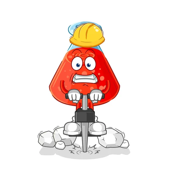 Chemical Tube Drill Ground Cartoon Character Vecto — Stockvektor