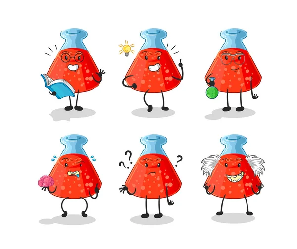 the chemical tube thinking group character. cartoon mascot vecto