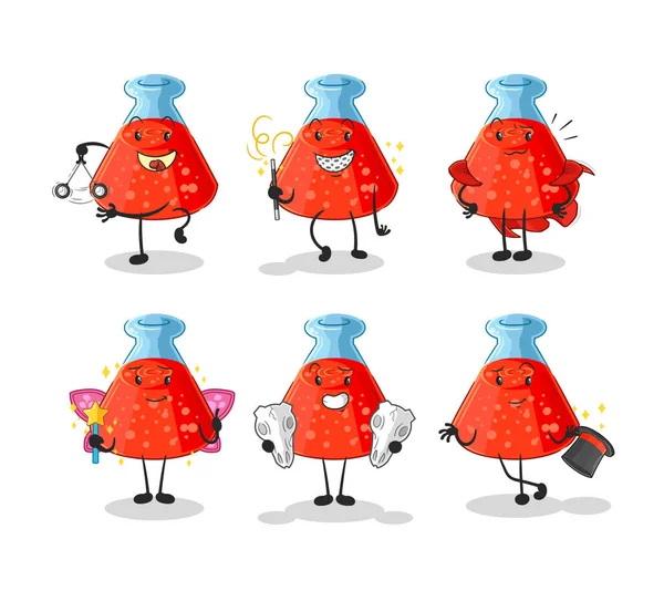 the chemical tube magic group character. cartoon mascot vecto