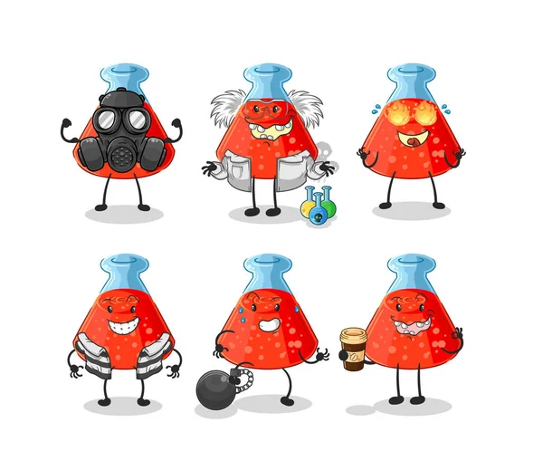 the chemical tube villain group character. cartoon mascot vecto