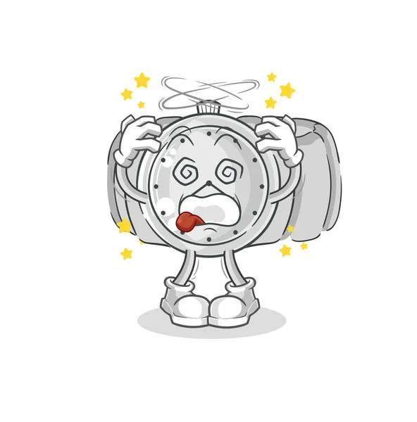 Wristwatch Dizzy Head Mascot Cartoon Vecto —  Vetores de Stock