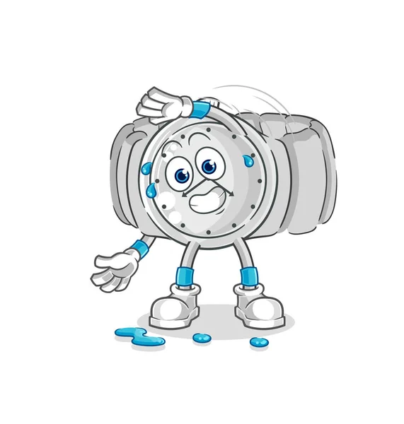 Wristwatch Stretching Character Cartoon Mascot Vecto — Vetor de Stock