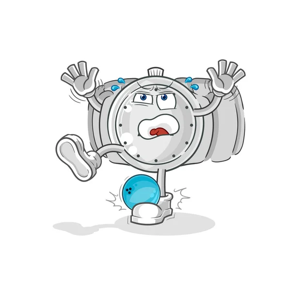 Wristwatch Hiten Bowling Cartoon Cartoon Mascot Vecto — Stock vektor