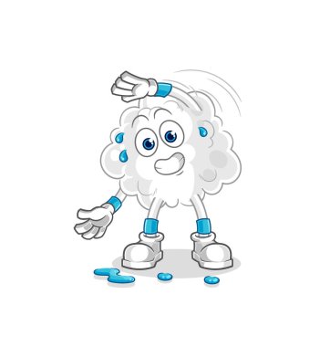the cloud stretching character. cartoon mascot vector