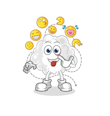 the cloud laugh and mock character. cartoon mascot vector