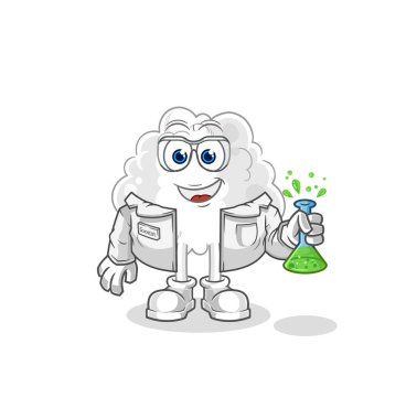 the cloud scientist character. cartoon mascot vector