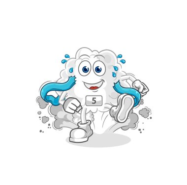 the cloud runner character. cartoon mascot vector
