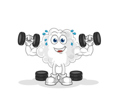 the cloud weight training illustration. character vector