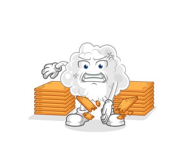 the cloud karate mascot. cartoon vector