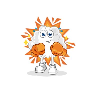 the cloud boxer character. cartoon mascot vector