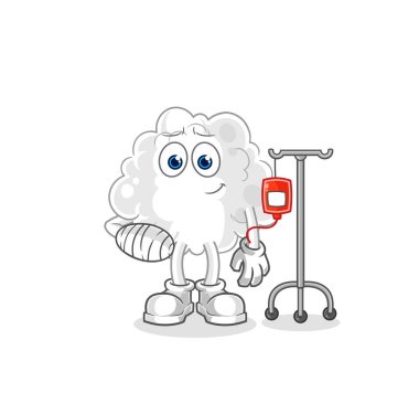 the cloud sick in IV illustration. character vector