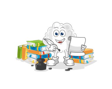 the cloud writer vector. cartoon character